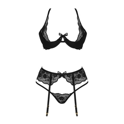 CONJUNTO DE 3 PEÇAS ROSE PRETO BEAUTY NIGHT FASHION