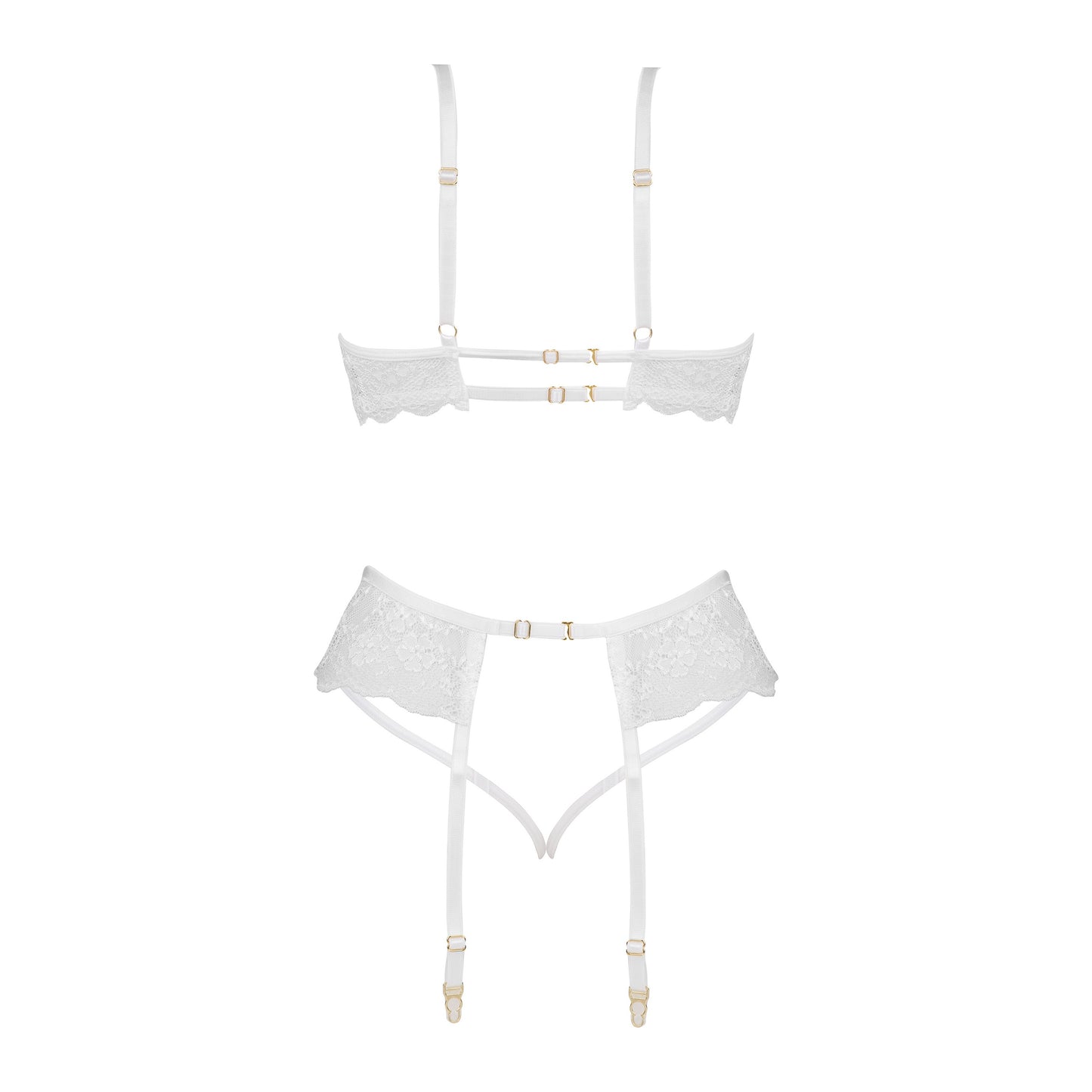 CONJUNTO DE 3 PEÇAS ROSE BRANCO BEAUTY NIGHT FASHION