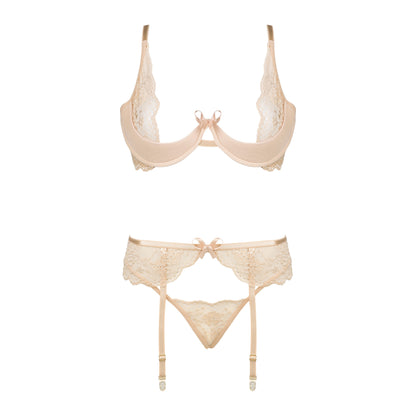 CONJUNTO DE 3 PEÇAS ROSE NUDE BEAUTY NIGHT FASHION