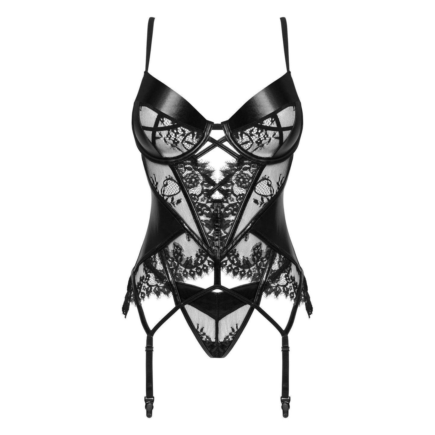 CORPETE E TANGA LEONELA PRETO BEAUTY NIGHT FASHION