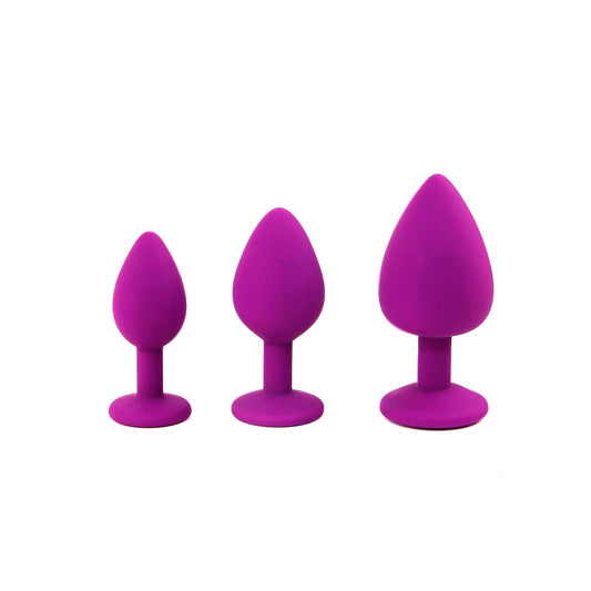 CONJUNTO DE JOIAS PARA TREINO ANAL ROXO CANDY LUST
