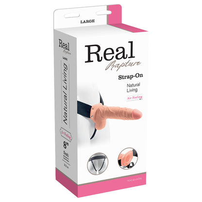 STRAP-ON OCO COM TESTÍCULOS REAL RAPTURE AIR FEELING 8" BRANCO