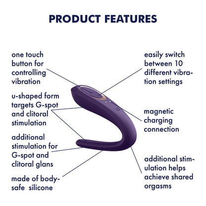 VIBRADOR PARA CASAL DOUBLE CLASSIC COM CARREGADOR USB