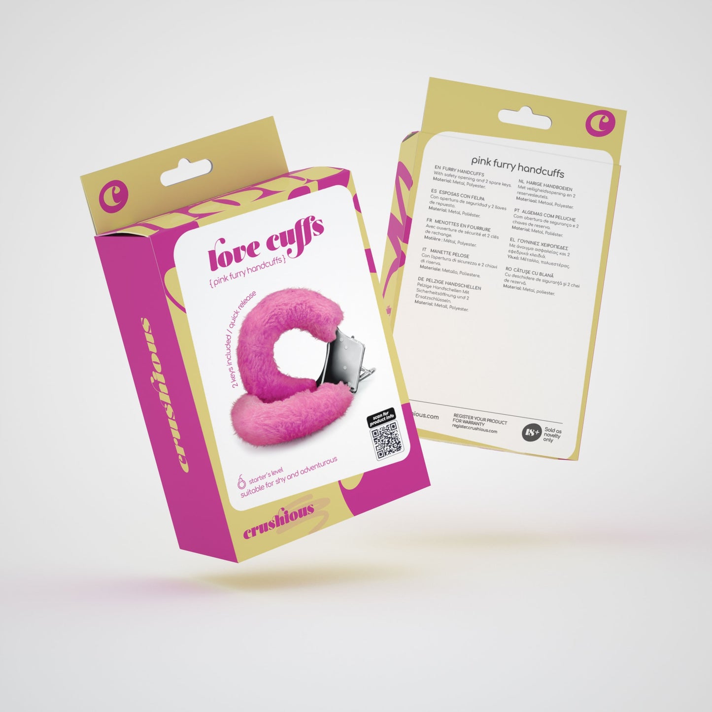 ALGEMAS DE PELUCHE LOVE CUFFS CRUSHIOUS ROSAS